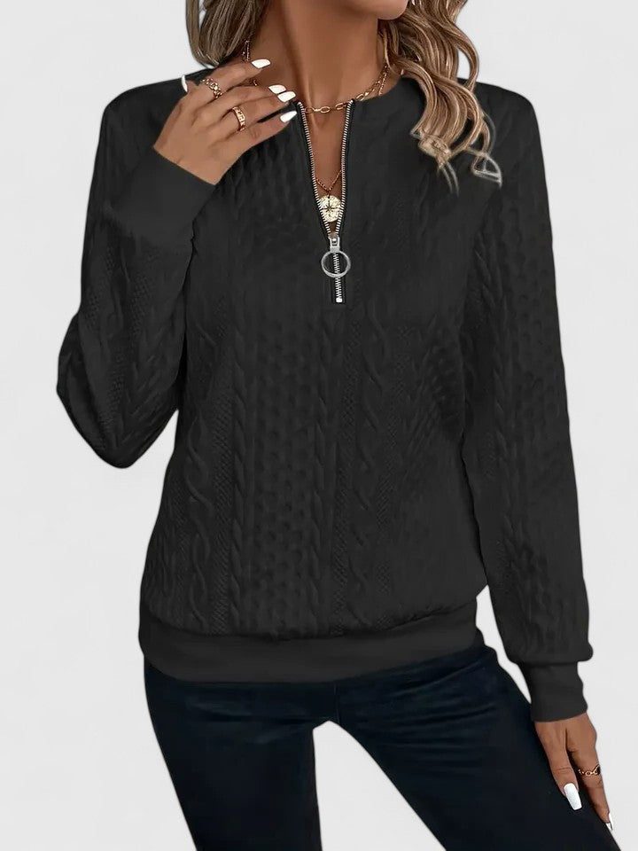 Women's Lightweight Cable Knit V-Neck Pullover