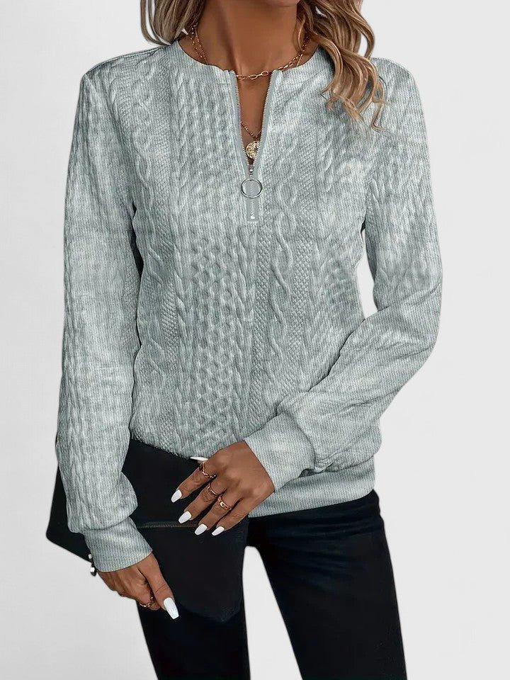 Women's Lightweight Cable Knit V-Neck Pullover
