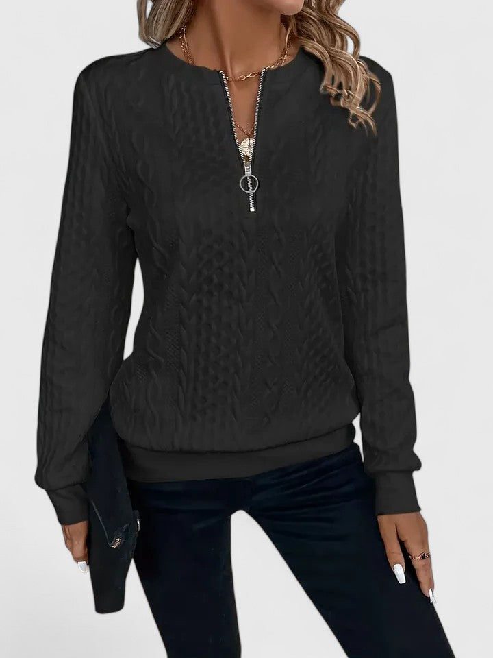 Women's Lightweight Cable Knit V-Neck Pullover