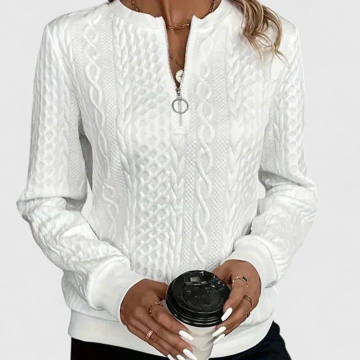 Women's Lightweight Cable Knit V-Neck Pullover