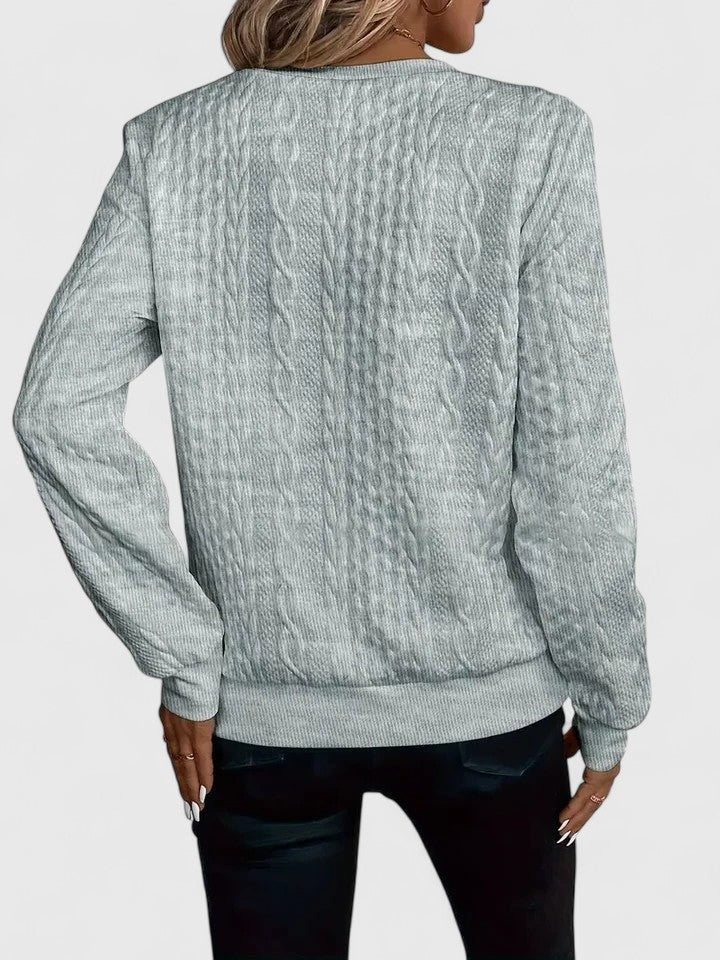 Women's Lightweight Cable Knit V-Neck Pullover