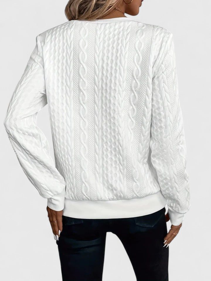 Women's Lightweight Cable Knit V-Neck Pullover