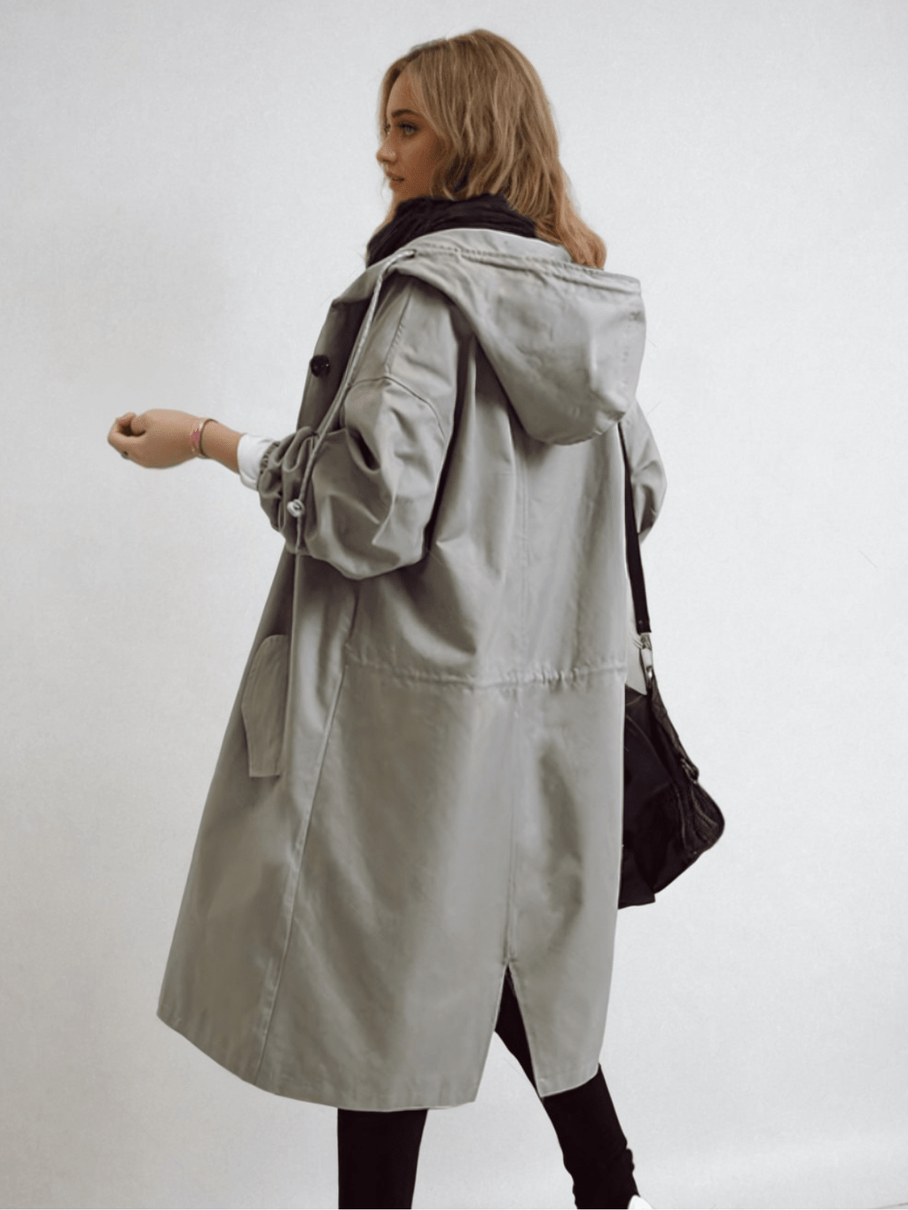 Women's Relaxed Modern Hooded Trench Overcoat