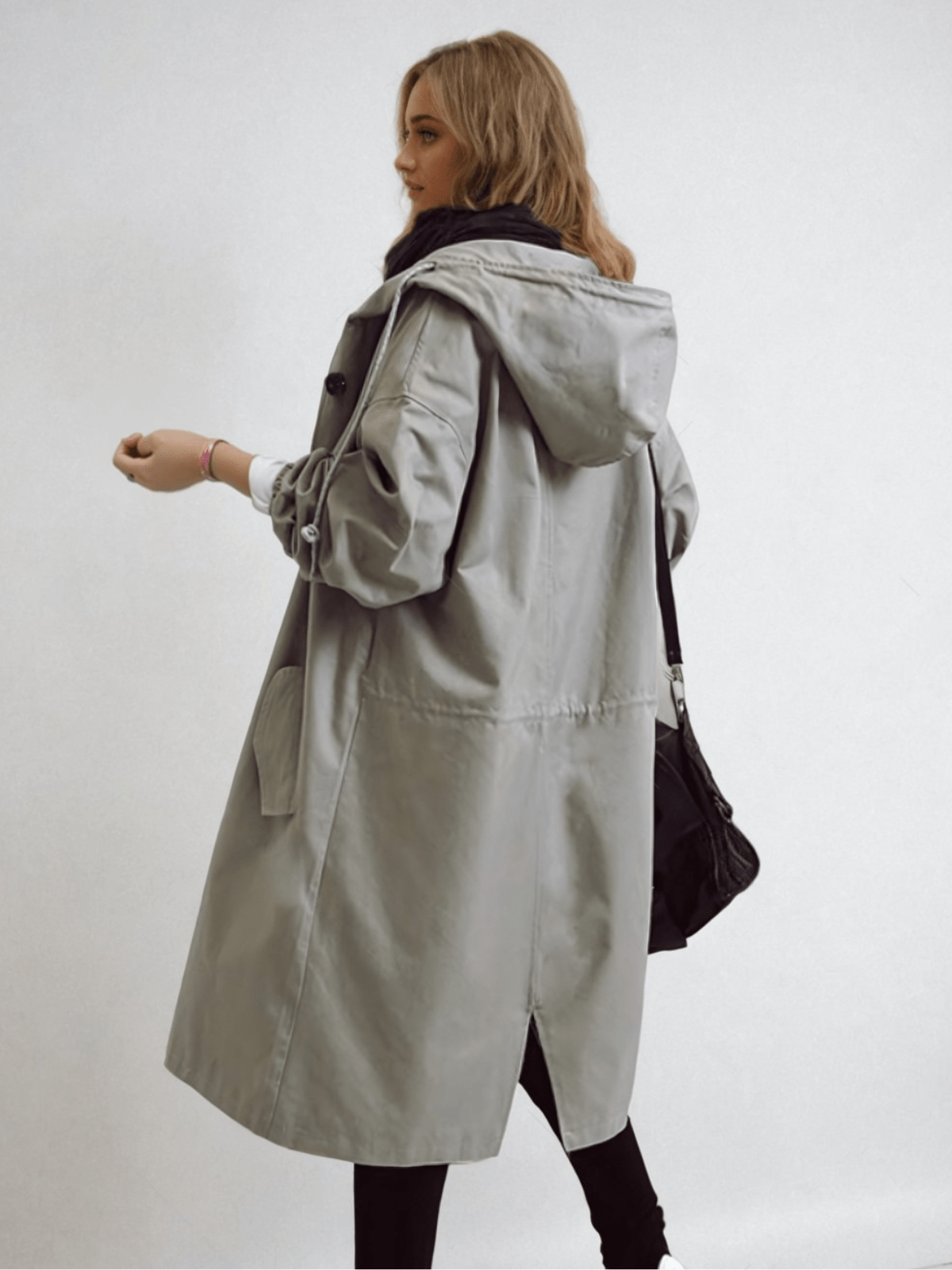 Women's Relaxed Modern Hooded Trench Overcoat
