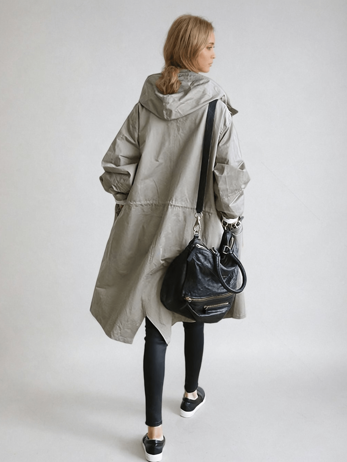 Women's Relaxed Modern Hooded Trench Overcoat