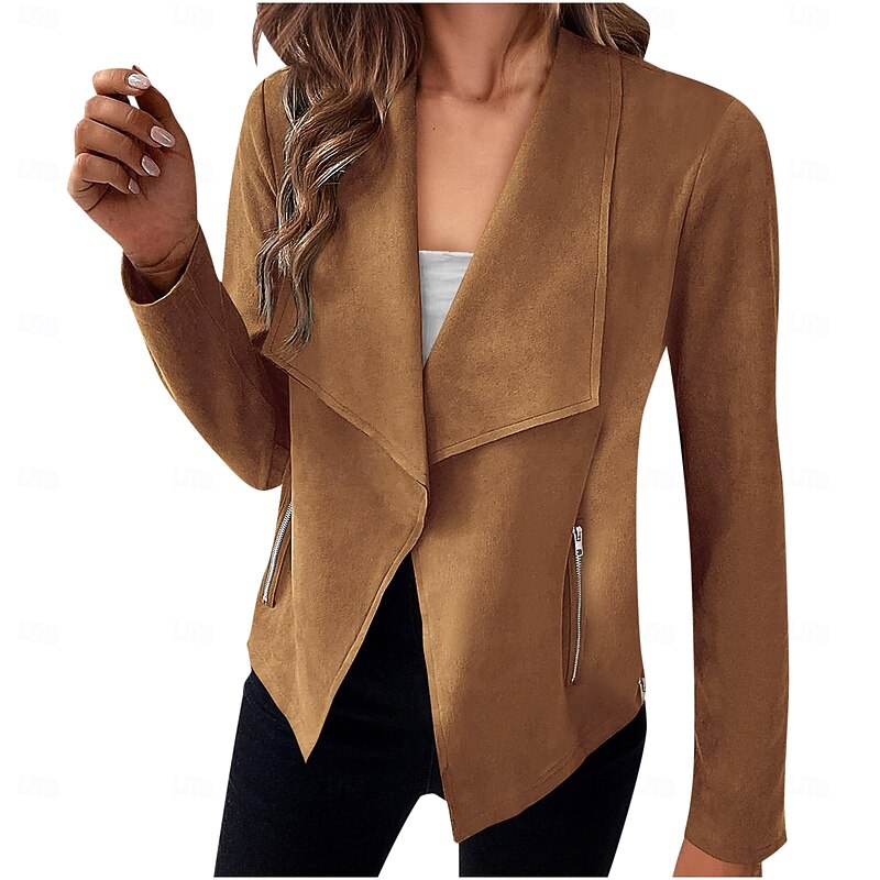 Women's Waterfall Front Open Draped Coat