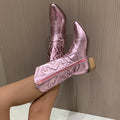 Women's Shiny Metallic Western Cowgirl Boots