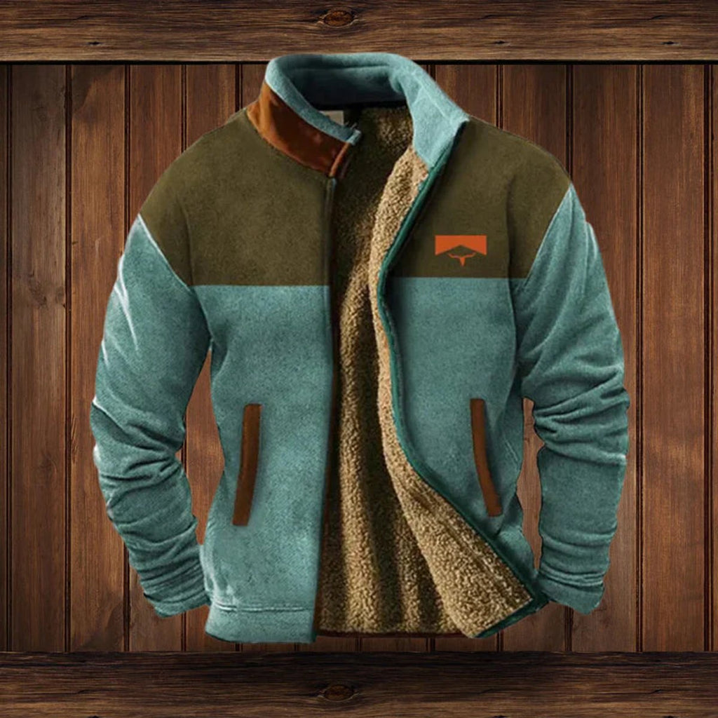 Men's Sherpa Lined Aztec Pattern Cardigan Coat
