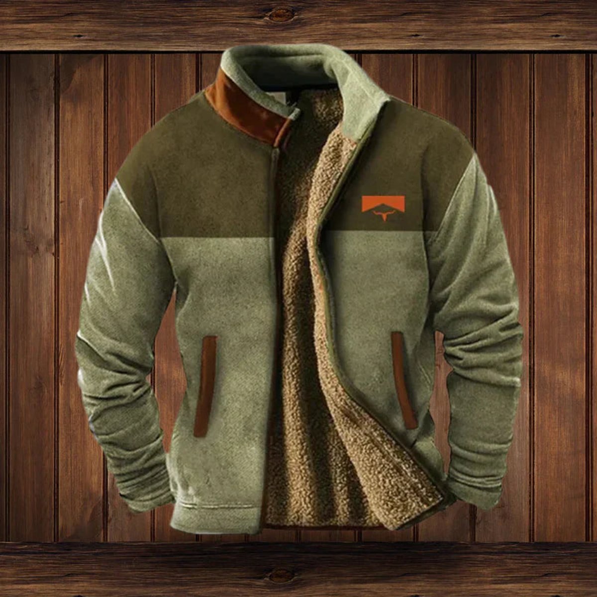 Men's Sherpa Lined Aztec Pattern Cardigan Coat