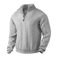 Men's Quarter-Zip Cable Knit Pullover Sweater Top