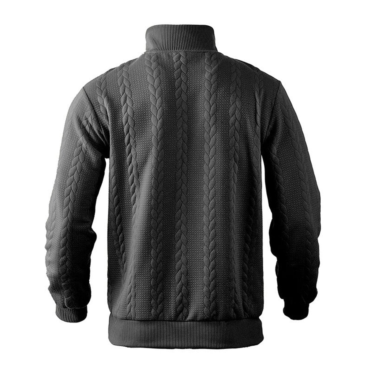 Men's Quarter-Zip Cable Knit Pullover Sweater Top
