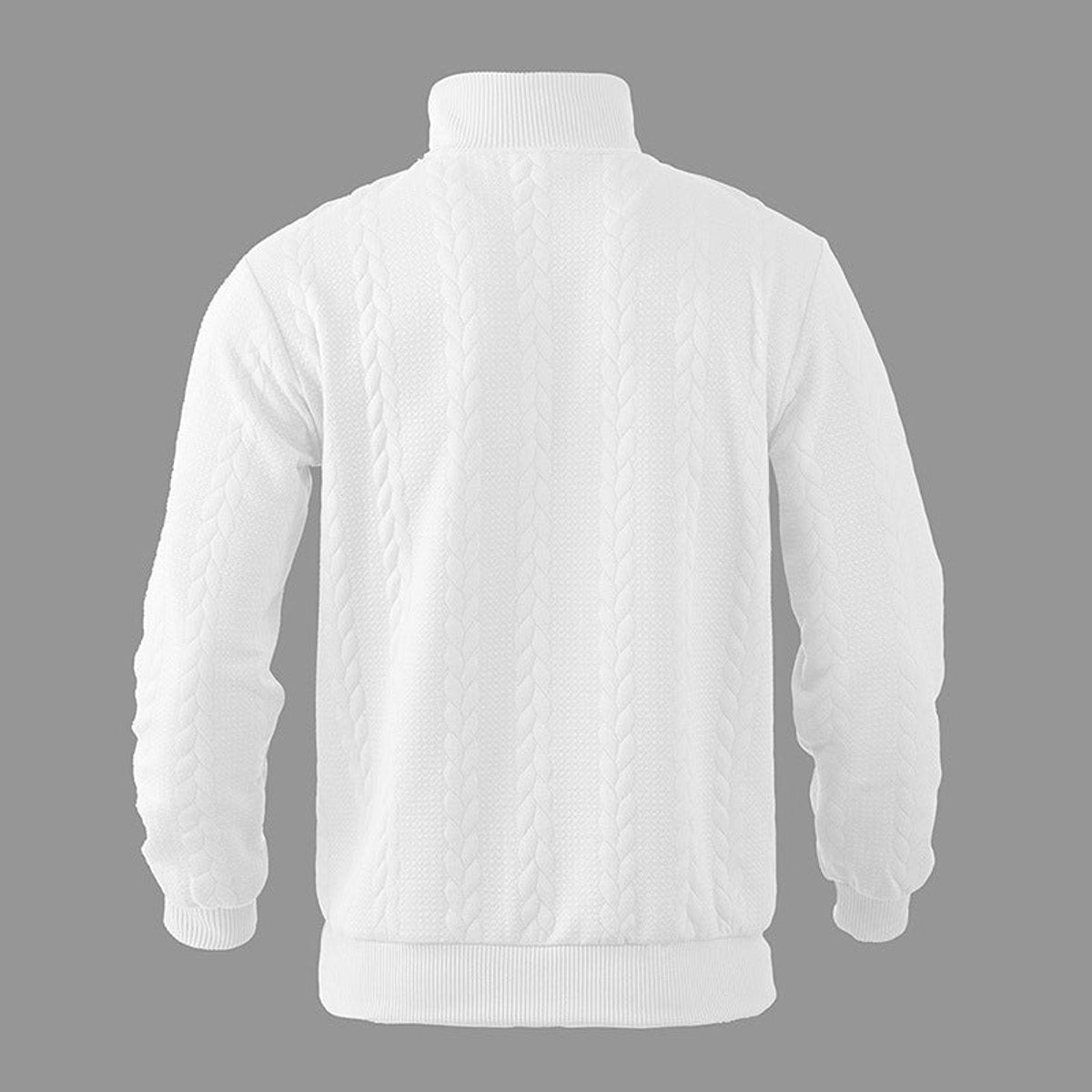 Men's Quarter-Zip Cable Knit Pullover Sweater Top