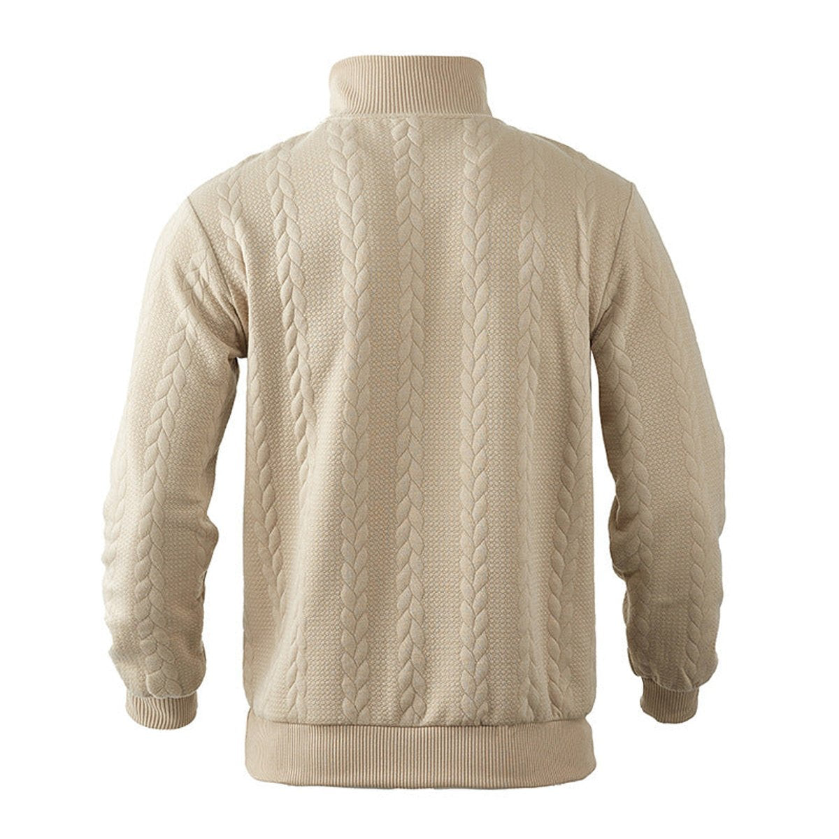 Men's Quarter-Zip Cable Knit Pullover Sweater Top
