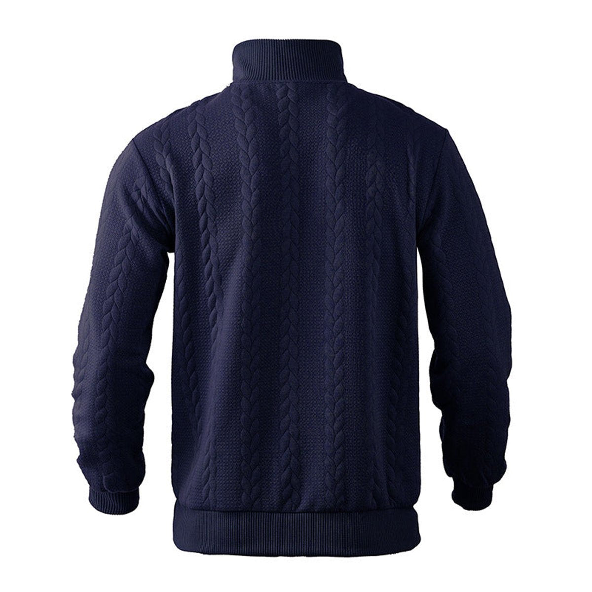 Men's Quarter-Zip Cable Knit Pullover Sweater Top