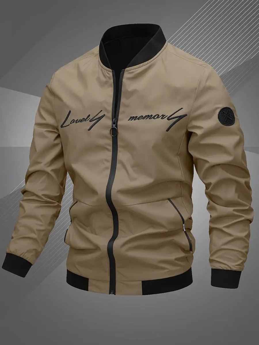Men's Baseball Collar Lightweight Bomber Coat