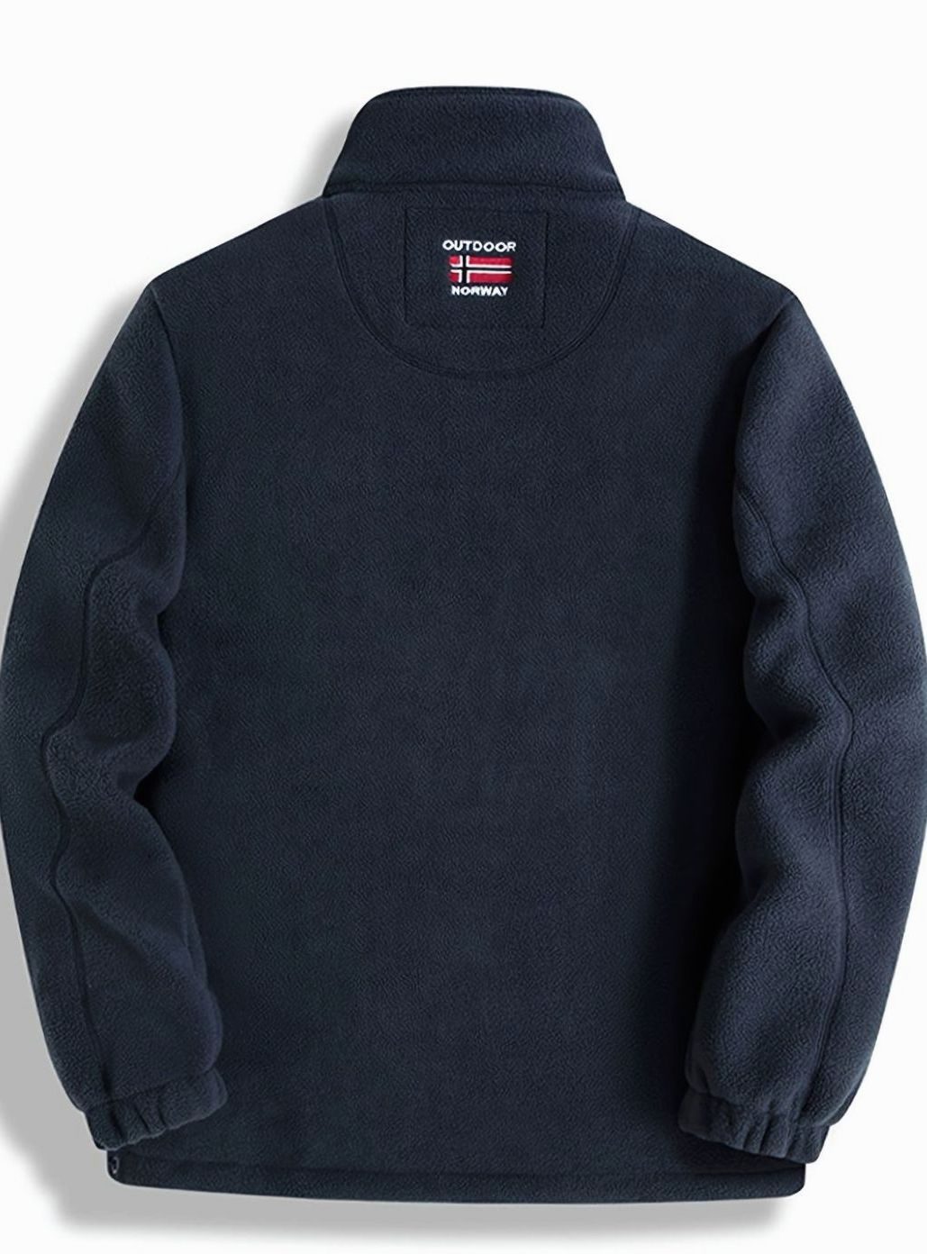 Men's Stand Collar Zip-Front Fleece Coat