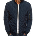 Men's Quilted Diamond Stitch Zip Bomber Coat