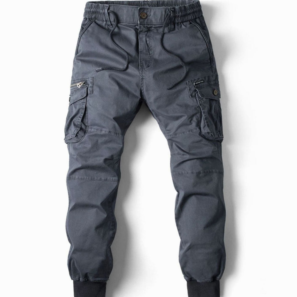 Men's Tapered Elastic Drawstring Waist Cargo Sweatpants