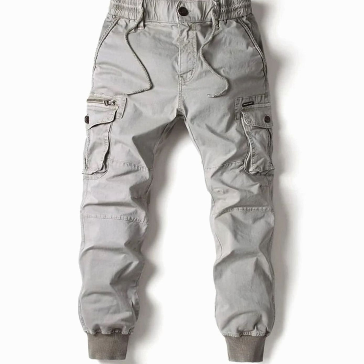 Men's Tapered Elastic Drawstring Waist Cargo Sweatpants