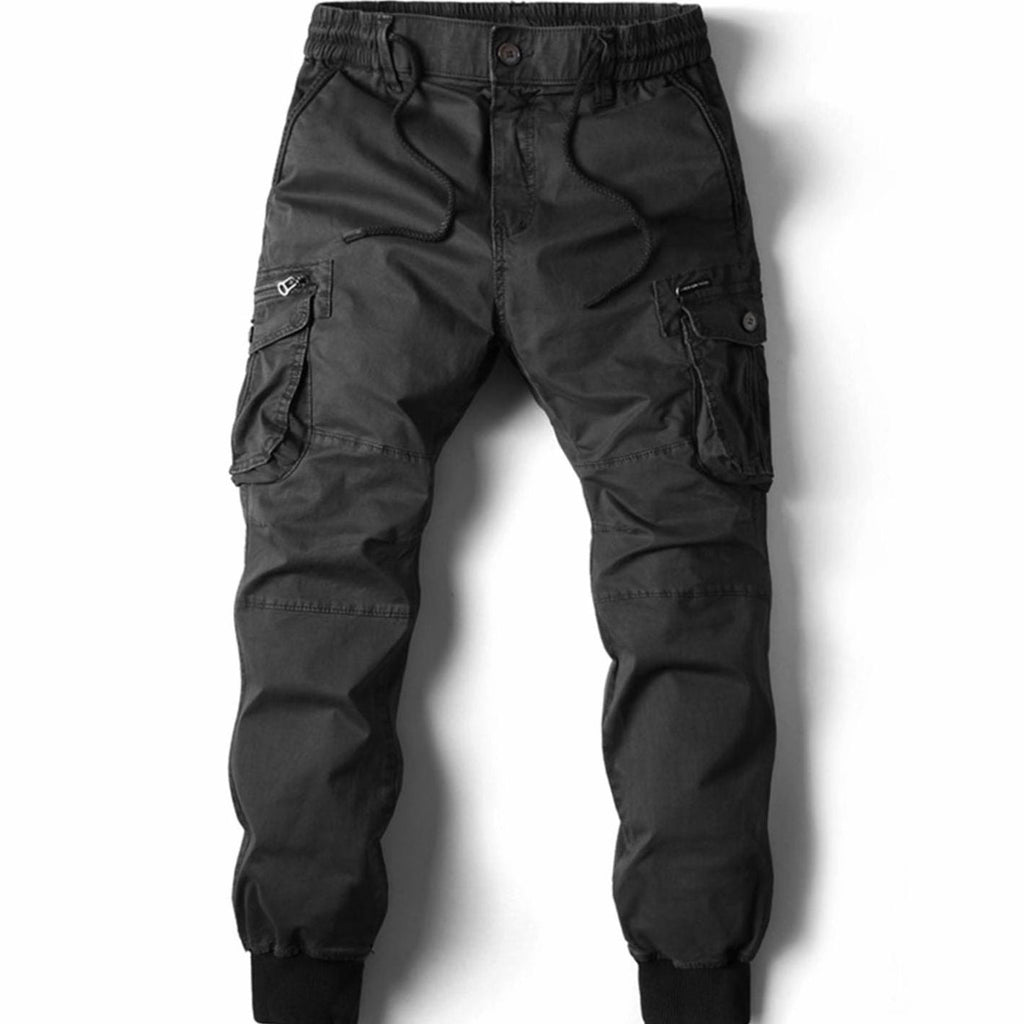 Men's Tapered Elastic Drawstring Waist Cargo Sweatpants