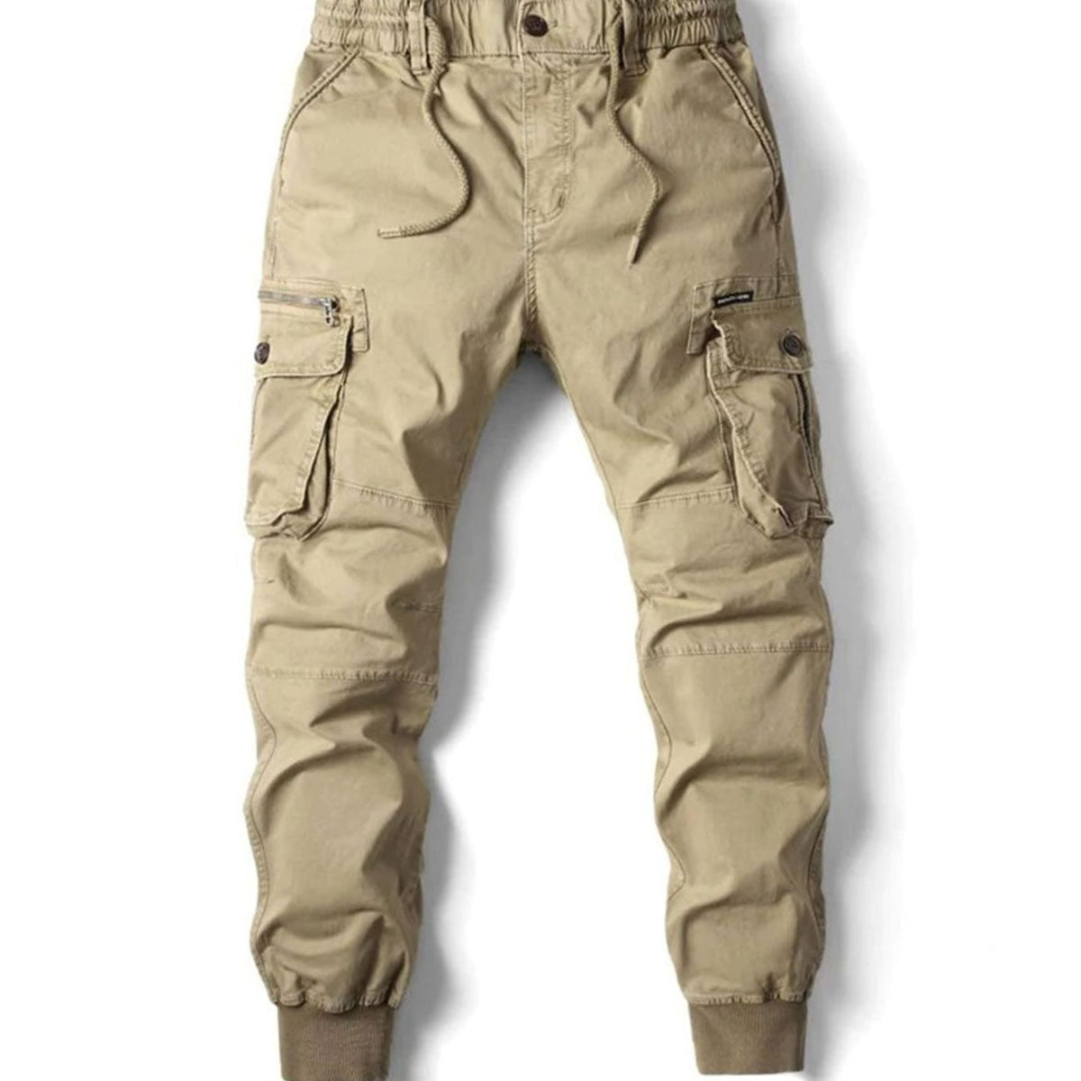 Men's Tapered Elastic Drawstring Waist Cargo Sweatpants