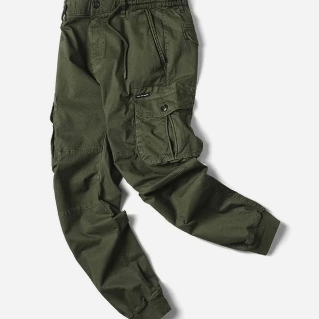 Men's Tapered Elastic Drawstring Waist Cargo Sweatpants