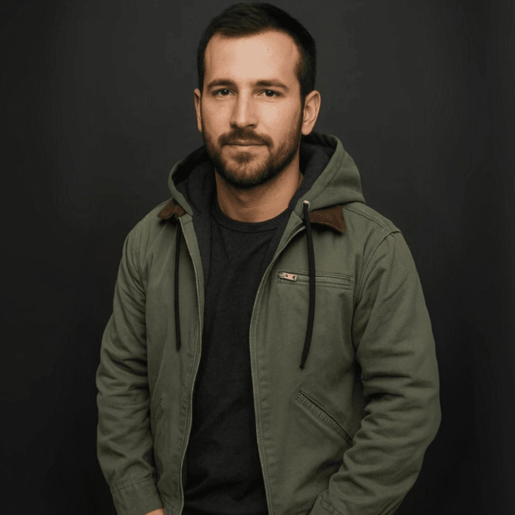 Men's Full-Zip Hooded Coat with Warm Fleece Lining