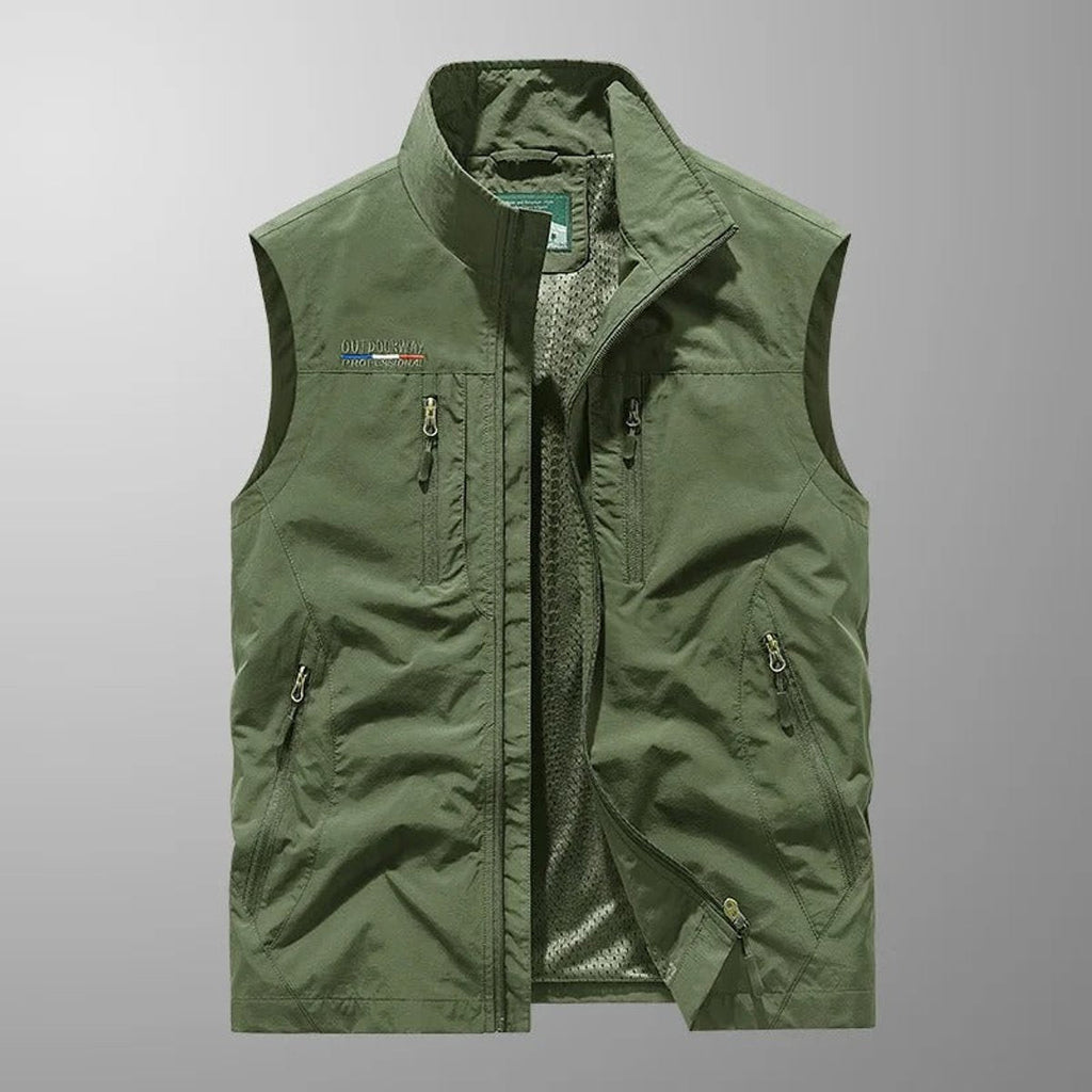 Men's Sleeveless Multi-Pocket Lightweight Utility Vest