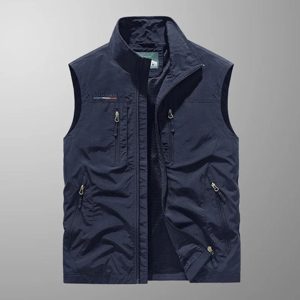 Men's Sleeveless Multi-Pocket Lightweight Utility Vest