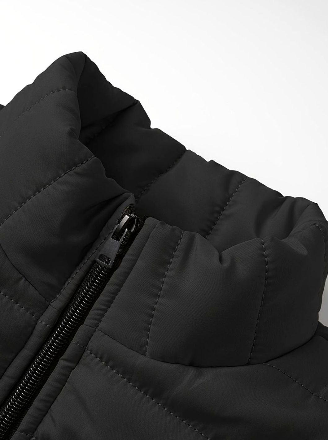 Men's Packable Zip-Front Padded Coat with Horizontal Quilting