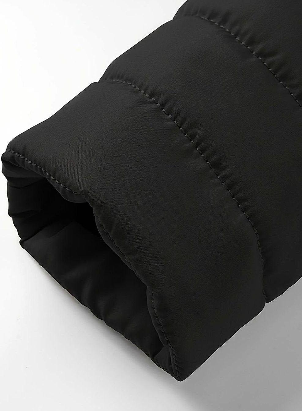 Men's Packable Zip-Front Padded Coat with Horizontal Quilting