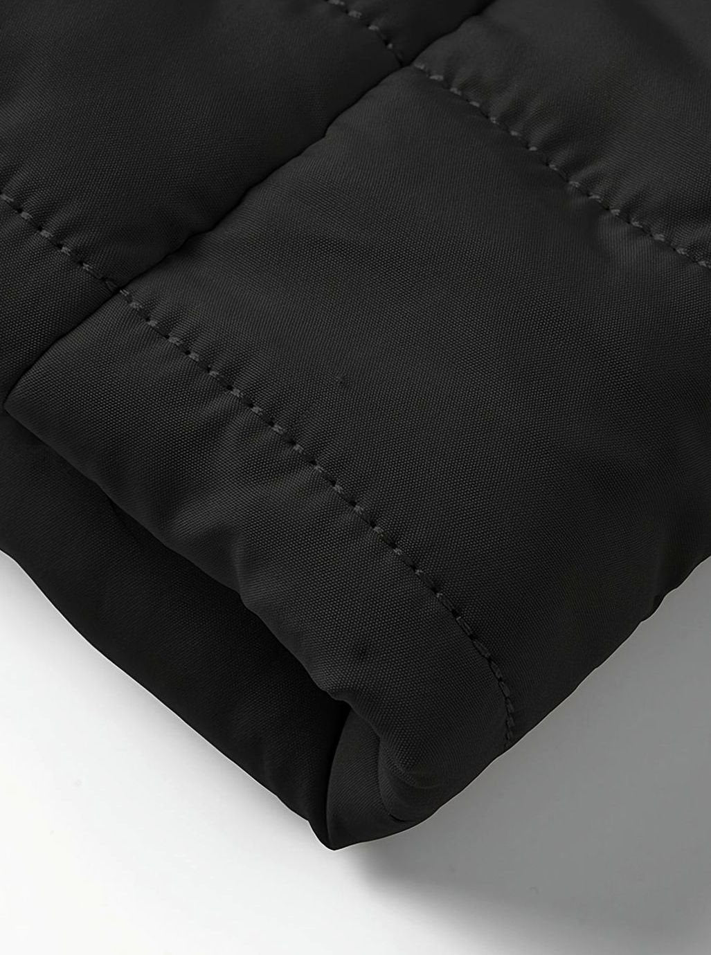 Men's Packable Zip-Front Padded Coat with Horizontal Quilting