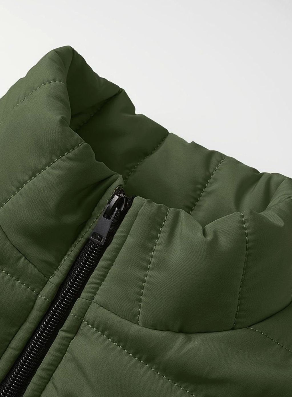 Men's Packable Zip-Front Padded Coat with Horizontal Quilting