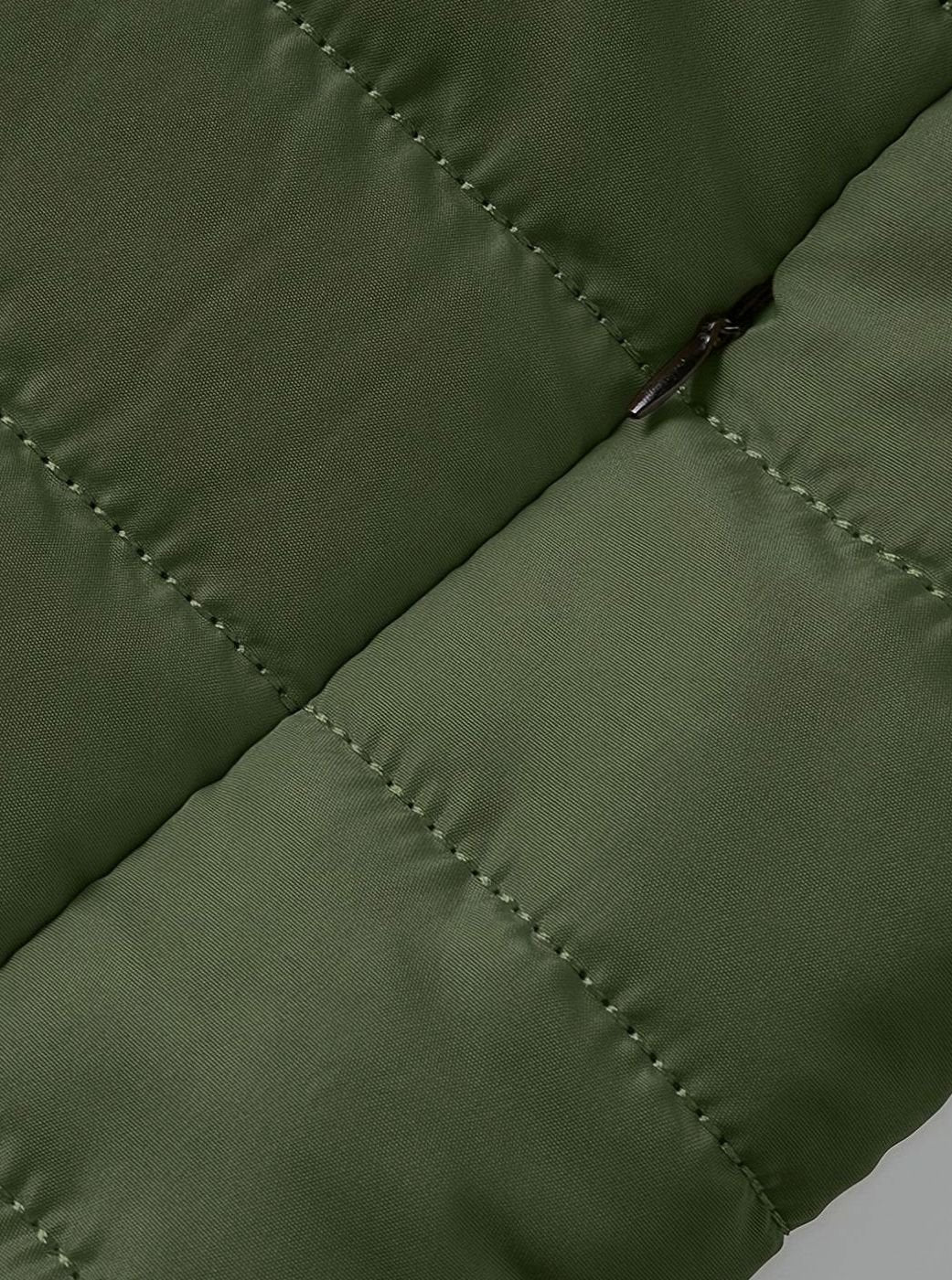 Men's Packable Zip-Front Padded Coat with Horizontal Quilting