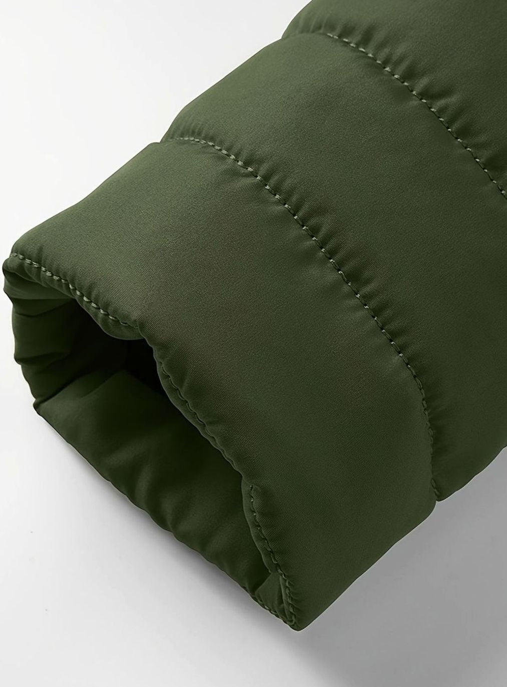 Men's Packable Zip-Front Padded Coat with Horizontal Quilting