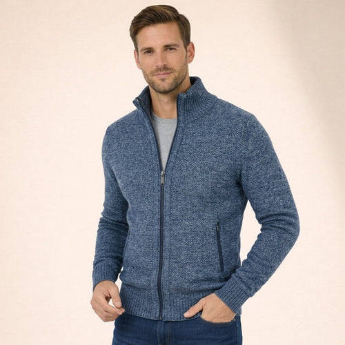 Men's Full-Zip Luxurious Merino Wool Knit Cardigan