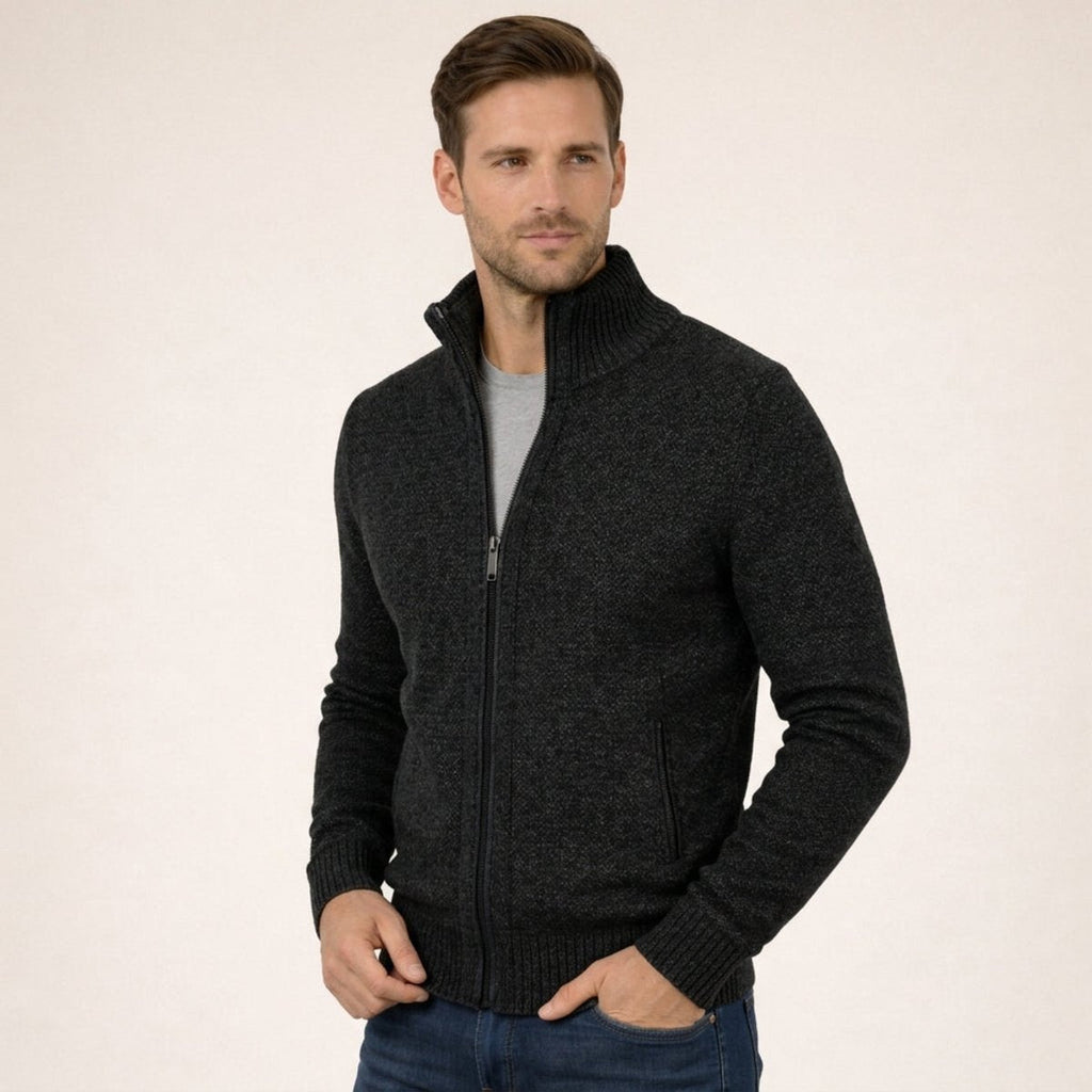 Men's Full-Zip Luxurious Merino Wool Knit Cardigan