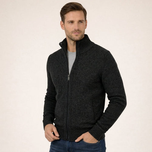 Men's Full-Zip Luxurious Merino Wool Knit Cardigan