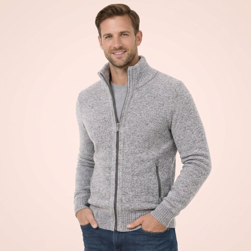 Men's Full-Zip Luxurious Merino Wool Knit Cardigan