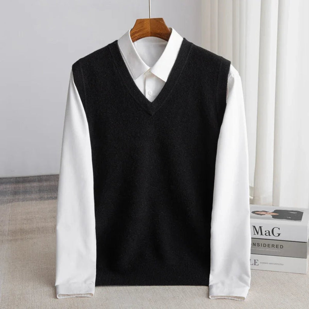 Men's Extrafine Merino V-Neck Layering Knit Vest