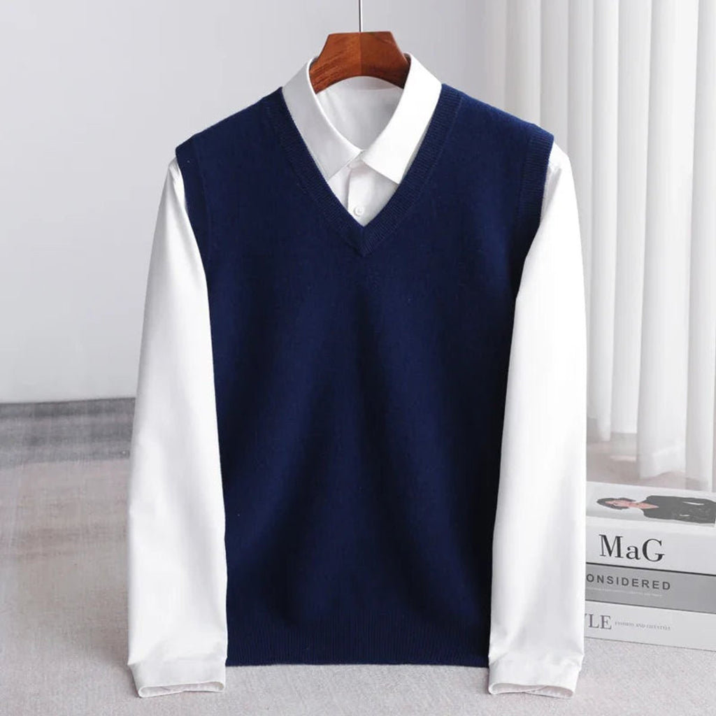 Men's Extrafine Merino V-Neck Layering Knit Vest
