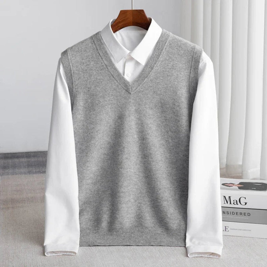 Men's Extrafine Merino V-Neck Layering Knit Vest