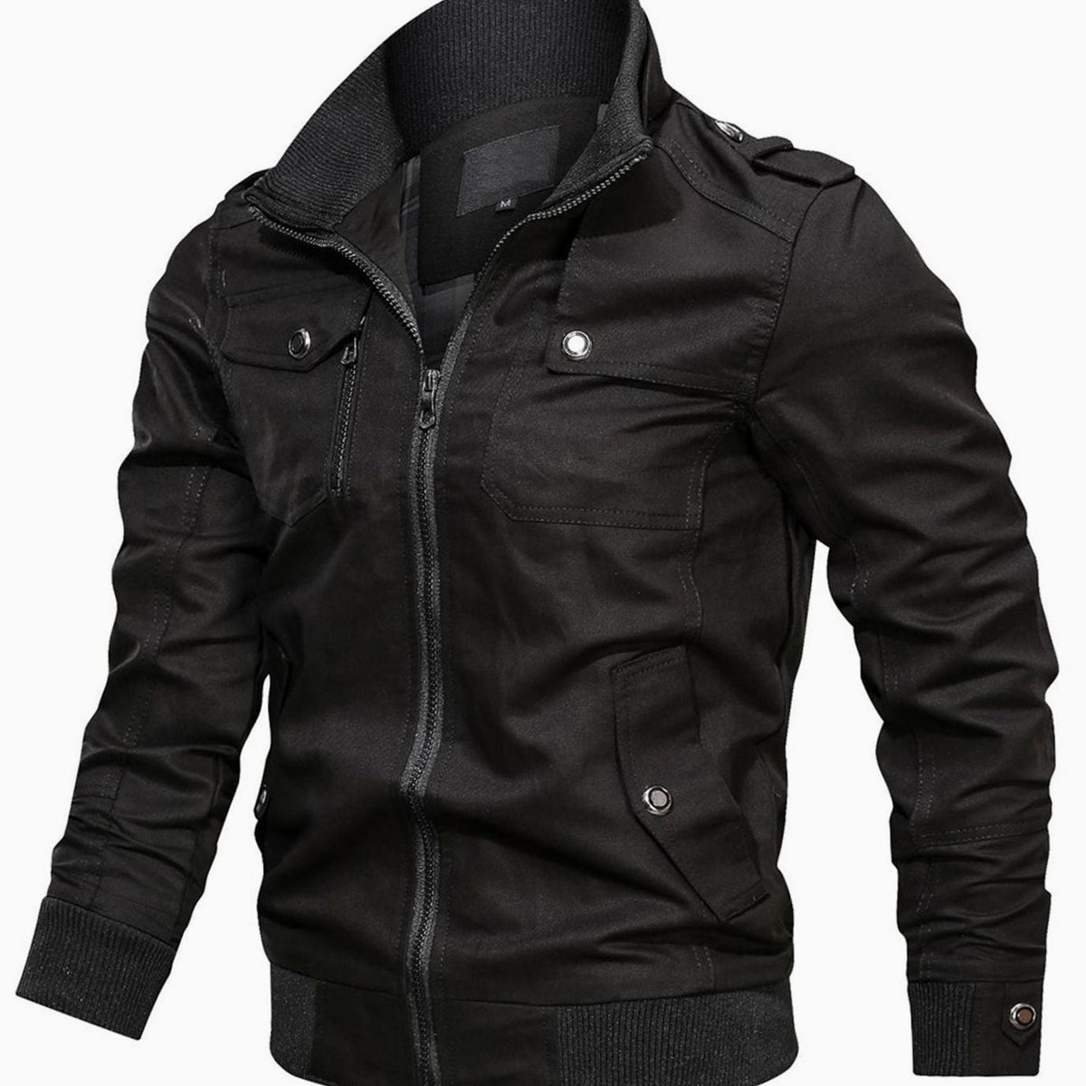Men's Military Style Multi-Pocket Bomber Coat