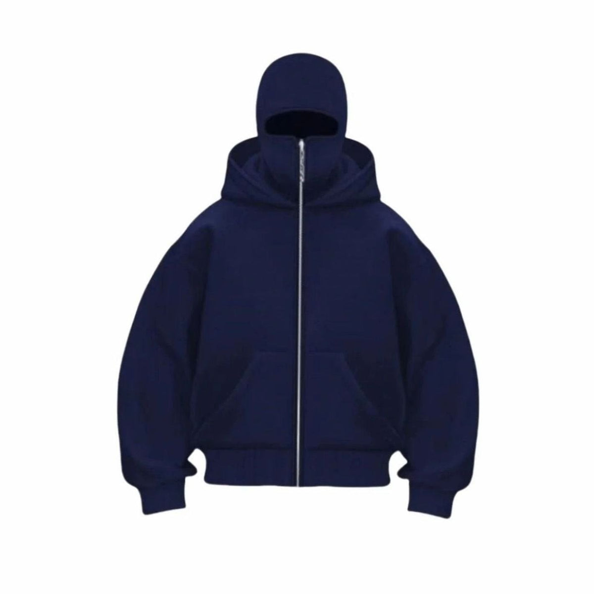 Men's Oversized Zip Hoodie Coat with Balaclava