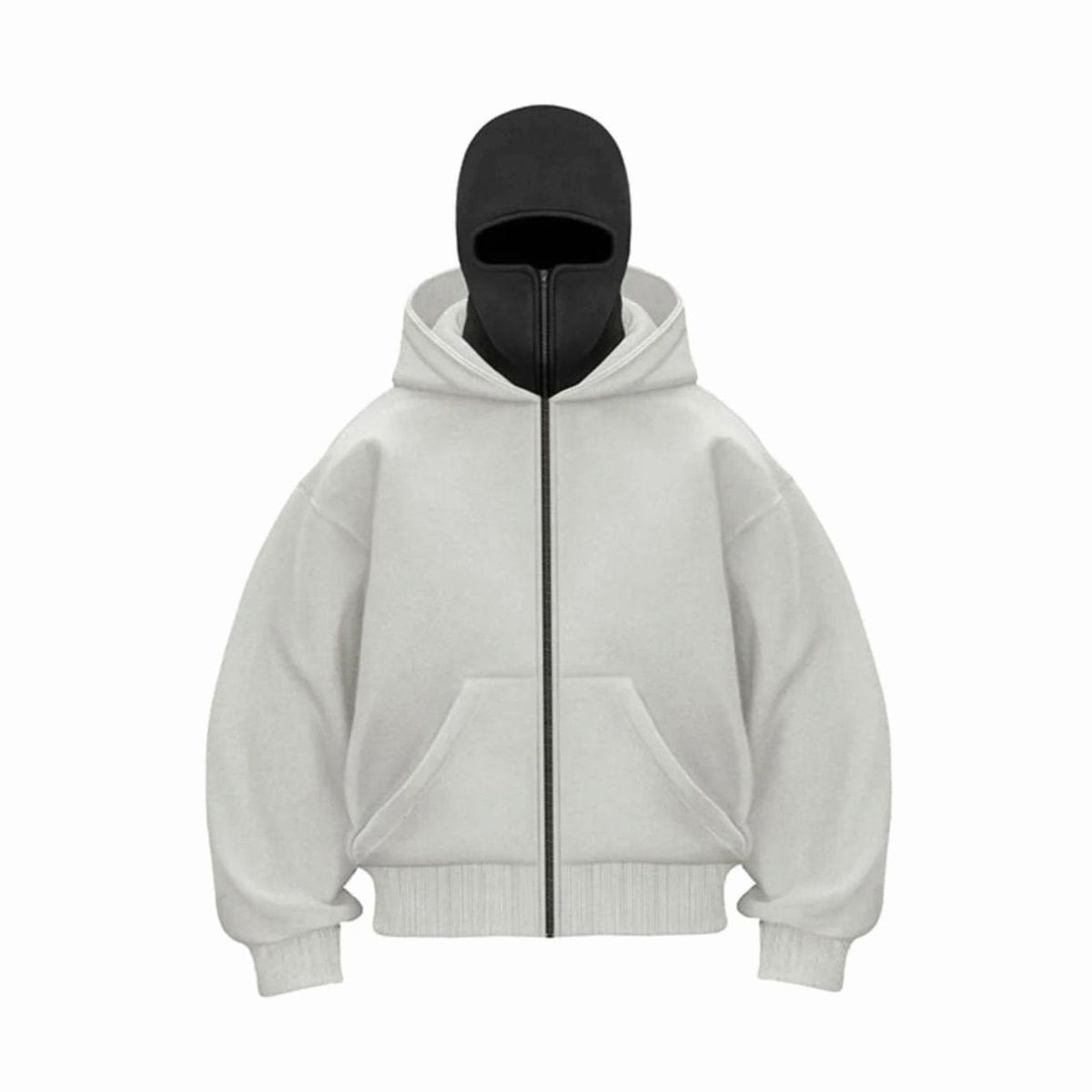 Men's Oversized Zip Hoodie Coat with Balaclava