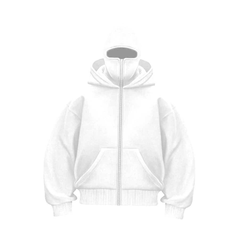 Men's Oversized Zip Hoodie Coat with Balaclava