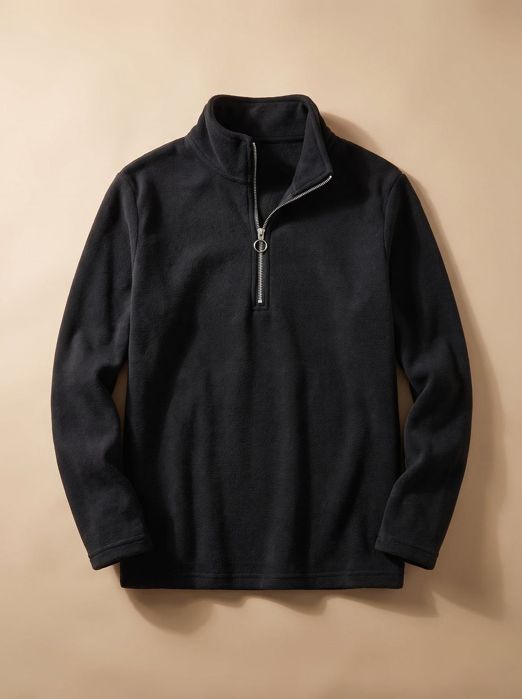 Men's Fine Knit Stand Collar Quarter-Zip Marl Pullover