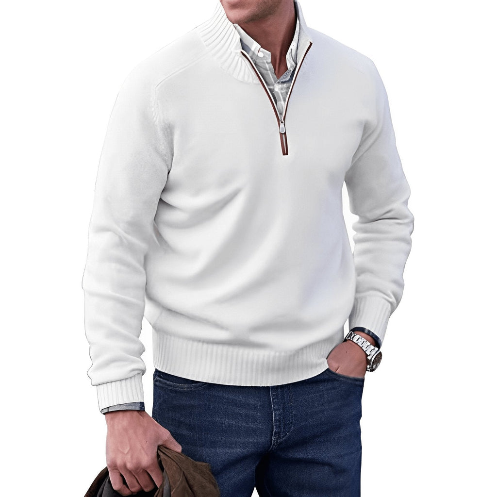Men's Raglan Sleeve Quarter-Zip Regular Fit Knit Pullover