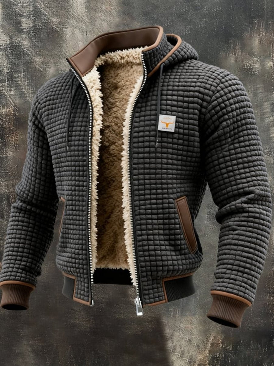 Men's Quilted Sherpa Fleece Lined Full-Zip Coat