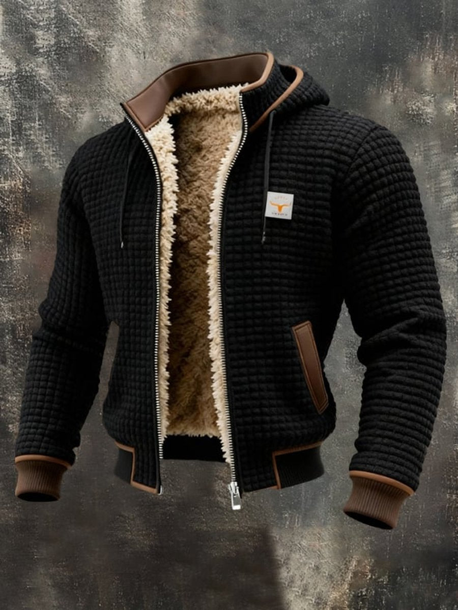 Men's Quilted Sherpa Fleece Lined Full-Zip Coat